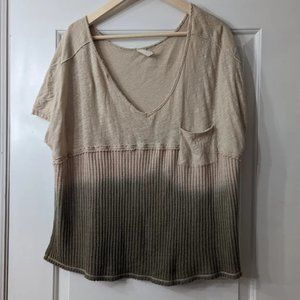 We the Free oversized tan and green ombre shirt M